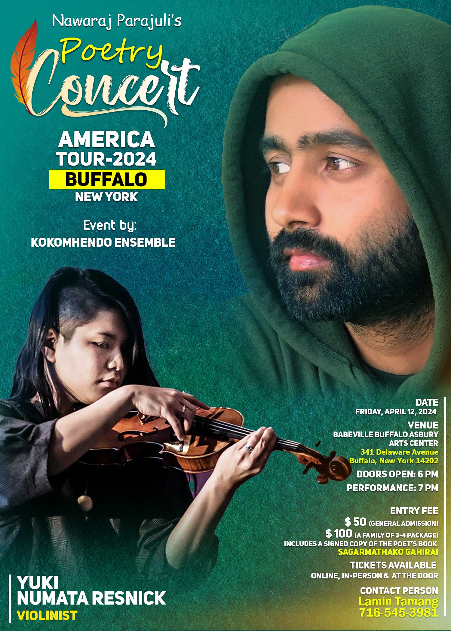 Nawaraj Parajuli's Poetry Concert w/ Yuki Numata Resnick