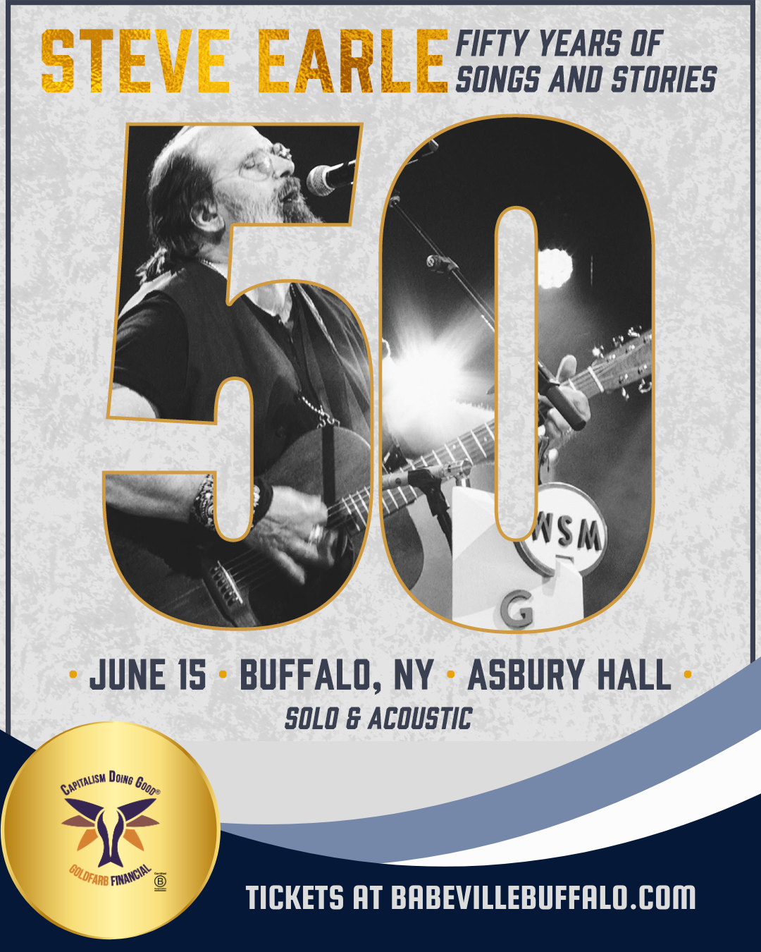 Steve Earle: Fifty Years of Songs and Stories w/ Jeff Crosby